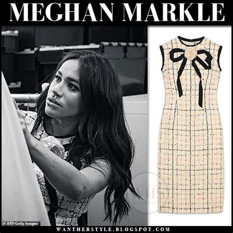 yellow tweed gucci dress famous people|Meghan Markle Wears a Gucci Dress for Role as British.